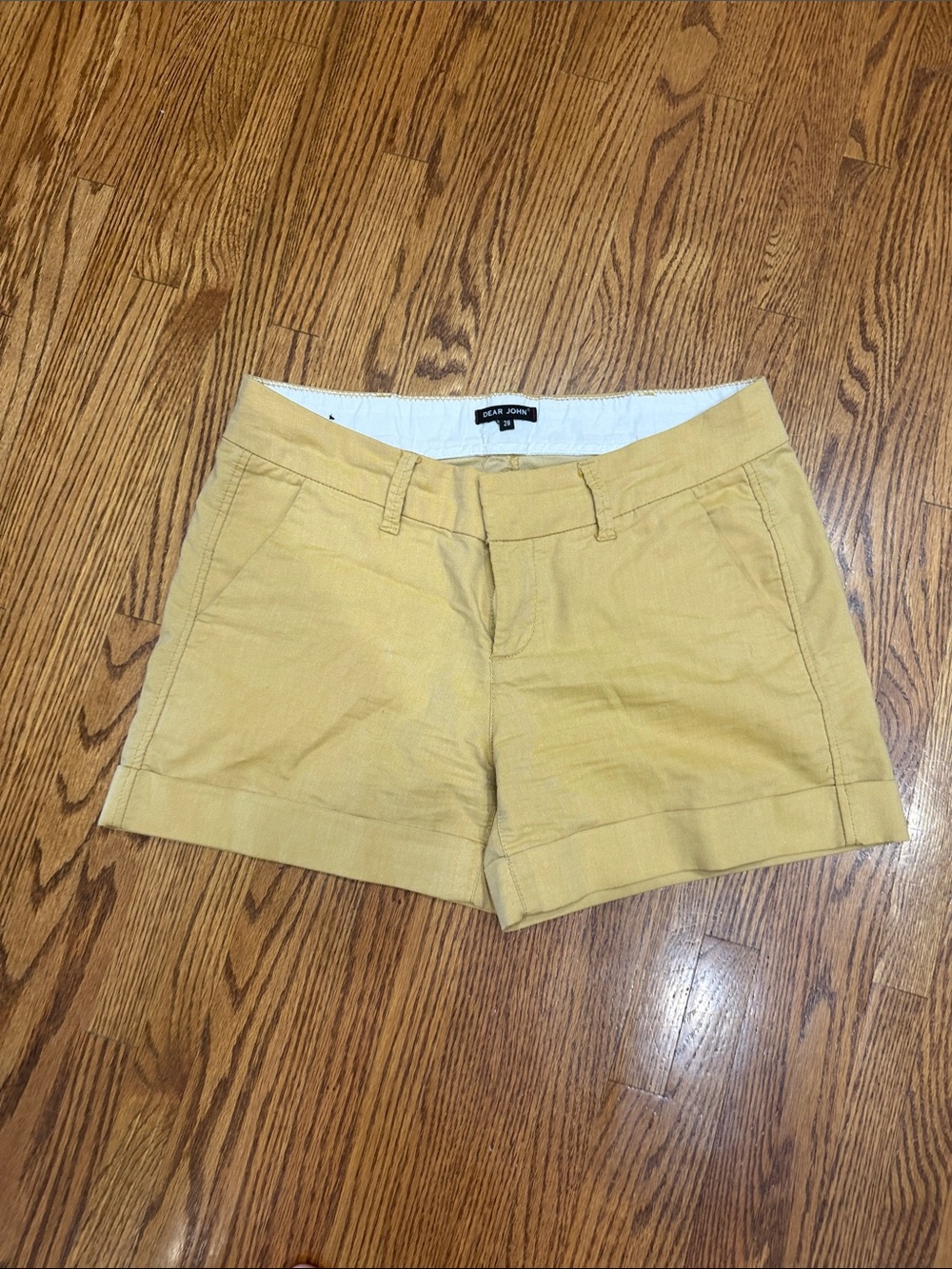 Dear John Yellow Linen Blend Women’s Shorts size 28